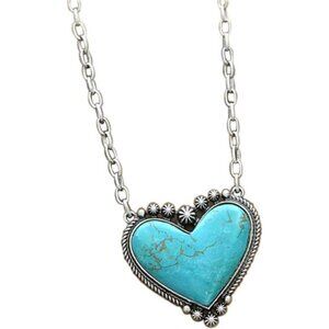 Turquoise Pendant Necklace Bar Y Necklace for Women Gemstone